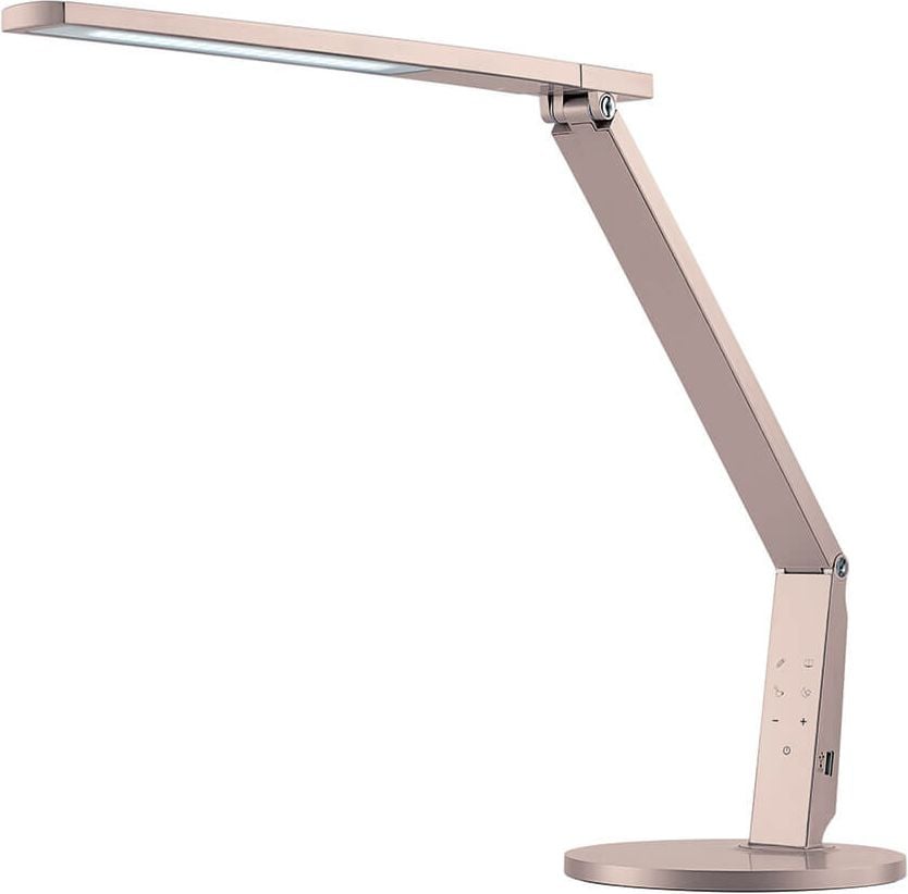 LED-Schreibtischleuchte Hansa LED Vario Plus 41-5010, 10,5 W, LED (warmweiß-tageslichtweiß), 620lm, stufenlos dimmbar, 4 Farbtemperaturstufen, USB-Anschluss, Standfuß, champagner