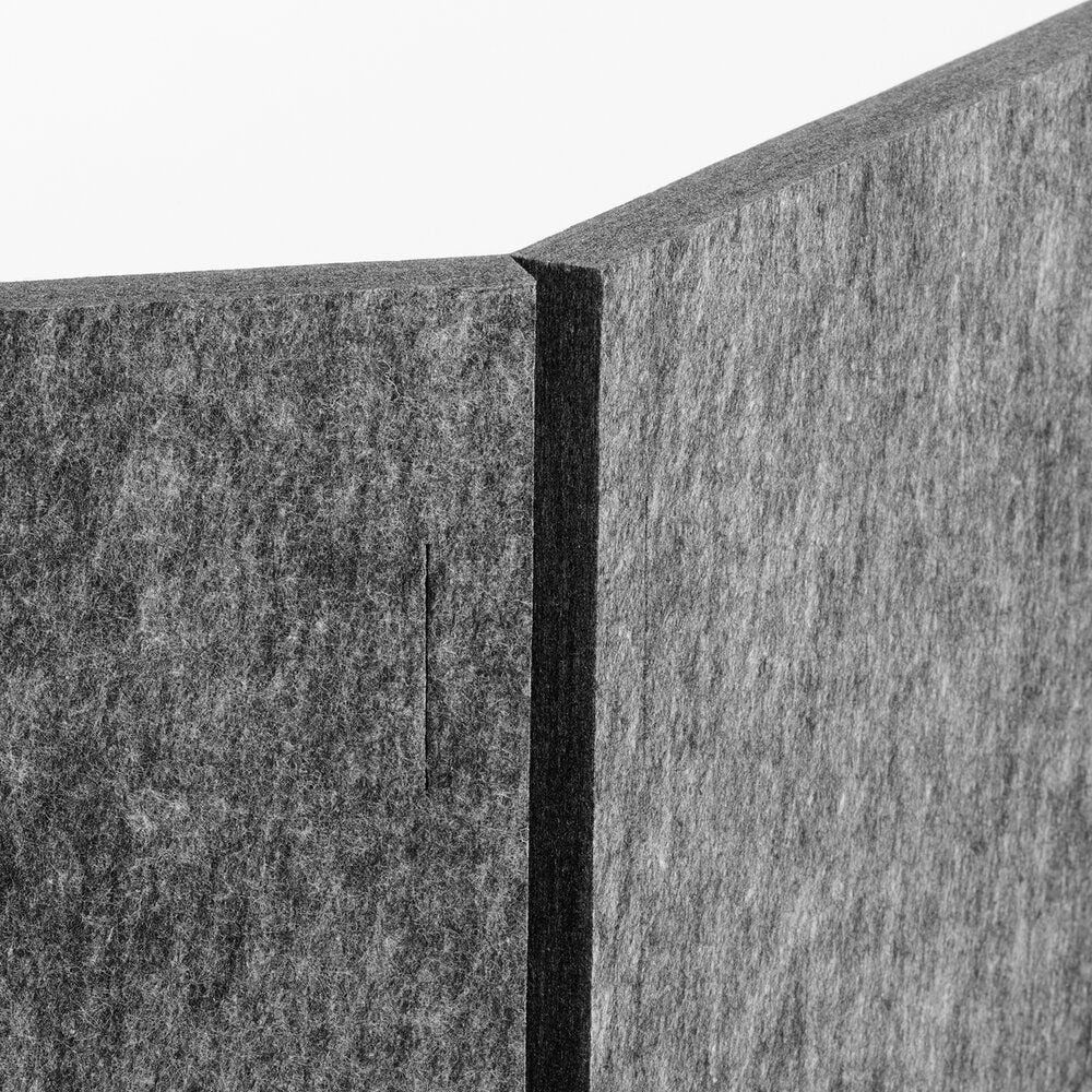 Tischtrennwand Durable EFFECT 120 313458 50x120cm, Klemmhalterung/Standfüße, schallabsorbierend, rahmenlos, doppelseitig nutzbar, faltbar, recyceltes PET-Filz, anthrazit