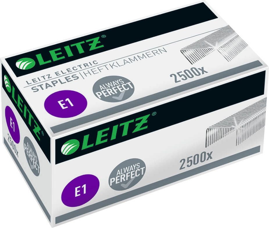 Heftklammern Leitz e1 5568, verzinkt, 10 Schachteln à 2.500 Klammern