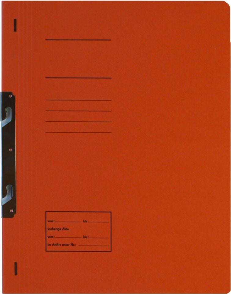 Einhakhefter Corona, A4, 1/1 Deckel, kaufm. Heftung, Manilakarton
250 g/m², orange