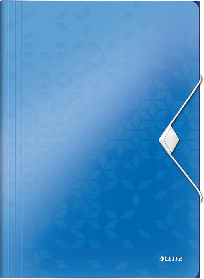 Eckspanner Leitz WOW 4599, A4, Gummizugverschluss, PP, 3
Einschlagklappen, blau