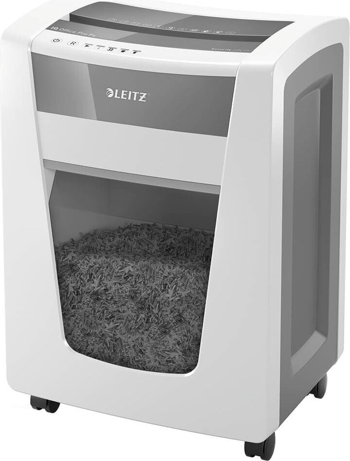 Aktenvernichter Leitz IQ Office Pro EU 80060000, 4x40mm Partikelschnitt, ca. 20 Blatt, 30 Liter Behälter