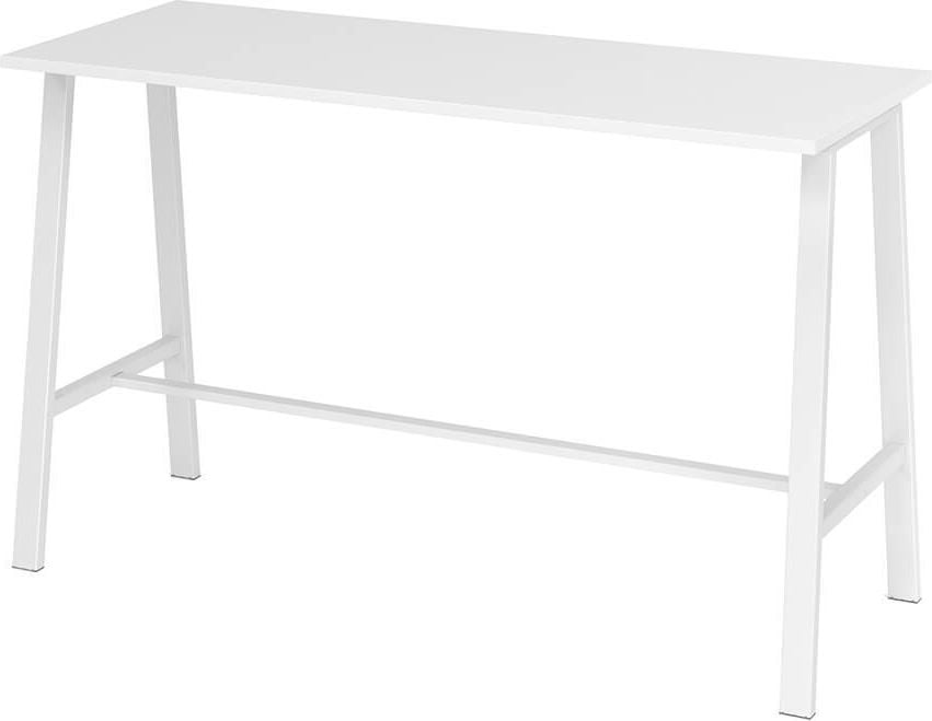 Stehtisch Hammerbacher VMPA17, 175x68cm (BxT), 104cm Höhe, rechteckig,
4-Fuß-Stahlrohrgestell, weiß