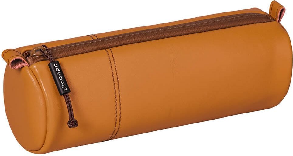 Federmappen Brunnen Schlampermäppchen smaepp M 10-49221, rund, 22x8cm, Naturleder, Innenfutter,
Reißverschluss, gummierter Zipper, braun