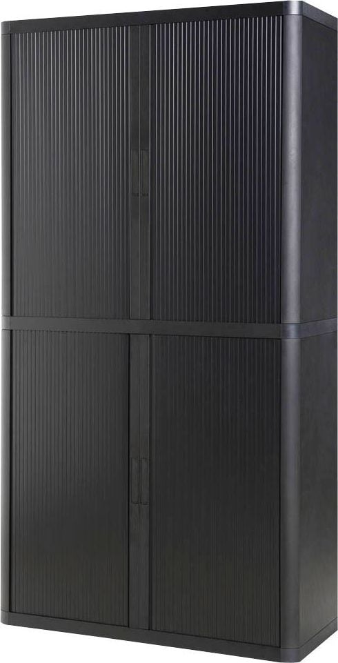 Aktenschrank easyOffice by Paperflow, 110x204x41,5cm (BxHxT), 2 Rollläden, 4
Fachböden, Korpus/Rollläden einfarbig, schwarz