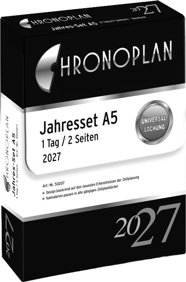 Terminplaner-Einlagen Chronoplan A5 Jahres-Set 50207, 1 Tag/2 Seiten