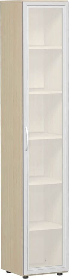 Aktenschrank Geramöbel Flex S-346838, 40x216x42cm (BxHxT), 1 Flügeltür, 5
Fachböden, 6 Ordnerhöhen, Bogengriff, ahorn