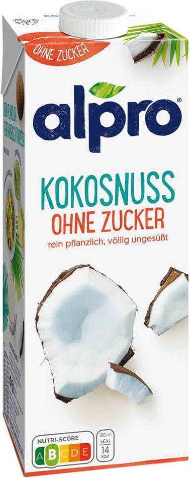Kokosnussdrink Alpro ungesüßt, gluten- und laktosefrei, ohne Zucker, ohne
Süßstoffe, fettarm, rein pflanzlich, Palette
8 x 1 Liter