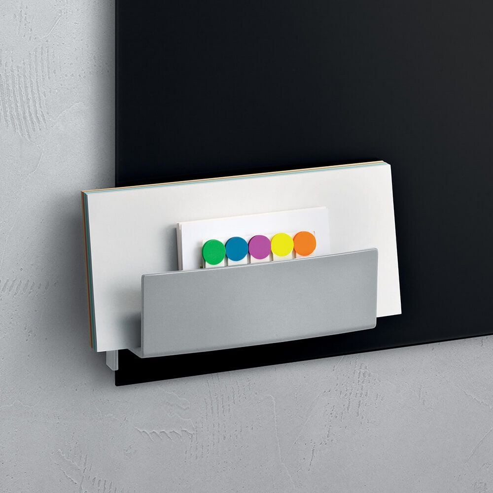Glasboard-Ablagefach Sigel GL803, 160x54x43mm, Kunststoff, mit magnetischem Clip, anthrazit, anthrazit