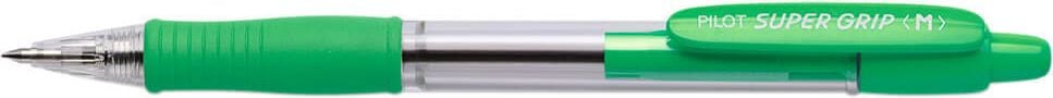 Kugelschreiber Pilot Super Grip M BPGP-10R-M 2030, Mehrweg, ca. 0,4mm, Druckmechanik,
Gehäusefarbe=Schreibfarbe, grün