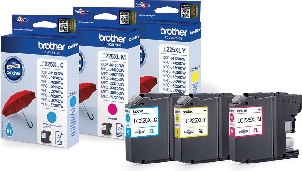 Brother Tintenpatrone LC-225XLY, yellow, 1.200 Seiten