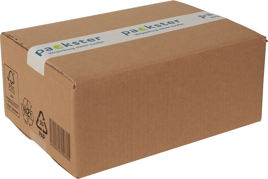 Versandkarton FEFCO 0201 KWP2-006, 310x215x120mm (LxBxH), braun, ohne
Höhenrillung, Pack 20 Stück