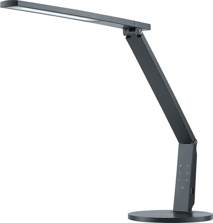 LED-Schreibtischleuchte Hansa LED Vario Plus 41-5010, 10,5 W, LED (warmweiß-tageslichtweiß), 620lm, stufenlos dimmbar, 4 Farbtemperaturstufen, USB-Anschluss, Standfuß, anthrazit