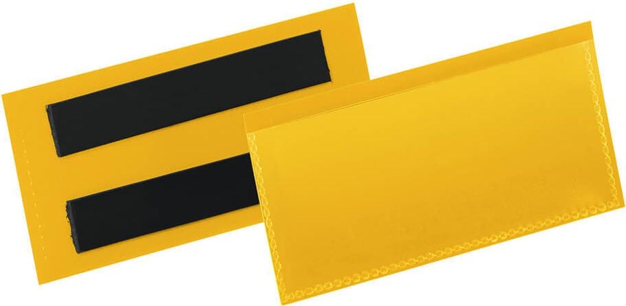 Kennzeichnungstaschen Durable 1741, 100x38mm, magnetisch, farbig, Pack 50 Stück, gelb