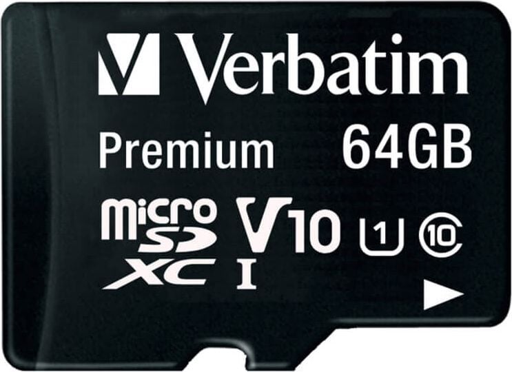 MicroSDXC-Speicherkarten Verbatim 44084, Class 10/U1/V10, 64GB, mit Adapter