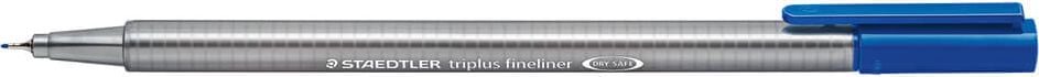 Fineliner Staedtler triplus 334, ca. 0,3mm, metallgefasste Spitze,
Dreikantschaft, aus 97% Rezyklat, blau