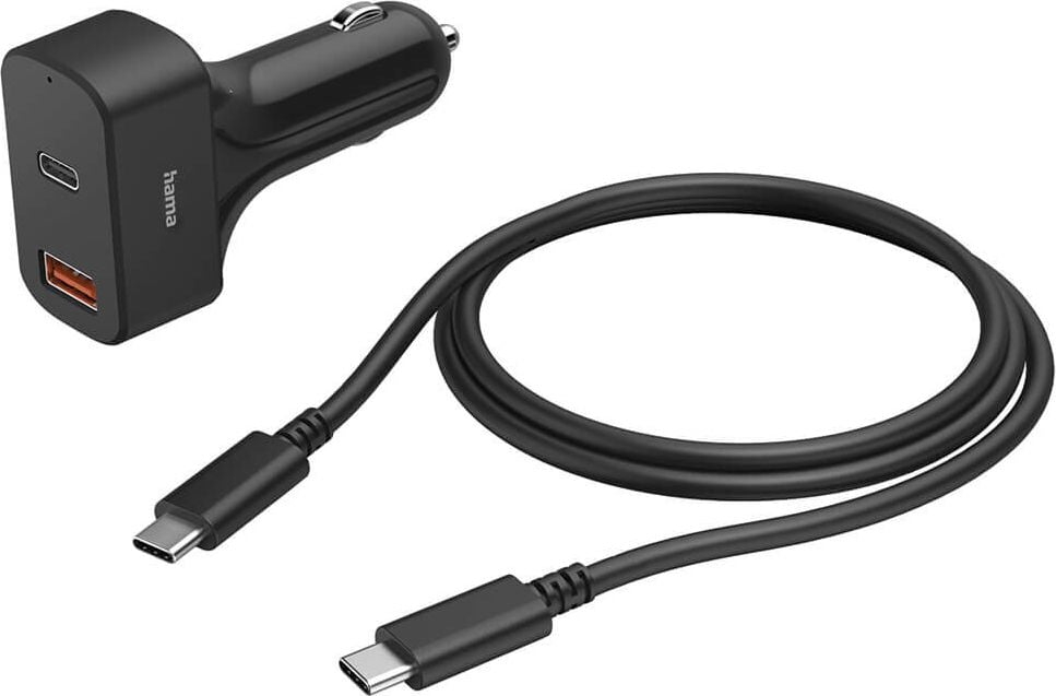 Kfz-Ladegerät Hama Universal Power Delivery (PD) 00200018, 2 USB Ausgänge, USB Type-C-Stecker,
5-20V/65W, schwarz, schwarz