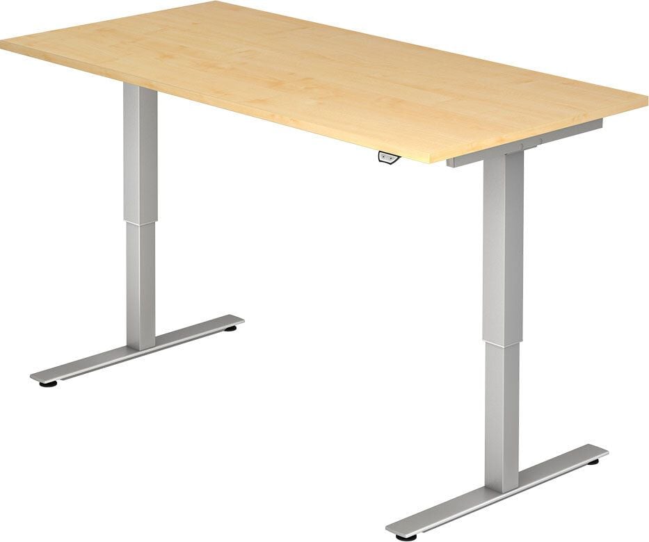 Hubschreibtisch Hammerbacher XMST 16, 160x80cm (BxH), 73,5-119cm Höhe,
rechteckig, T-Fuß, ahorn