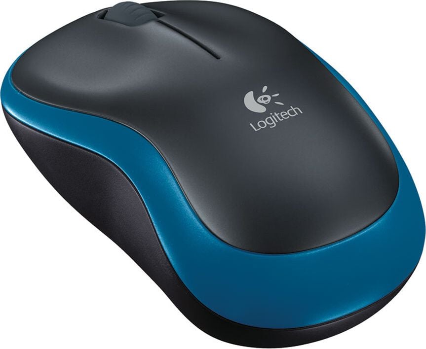Maus Logitech Wireless Mouse M185 910-002239, USB, für Rechts- und Linkshänder, 3 Tasten, optischer Sensor, blau