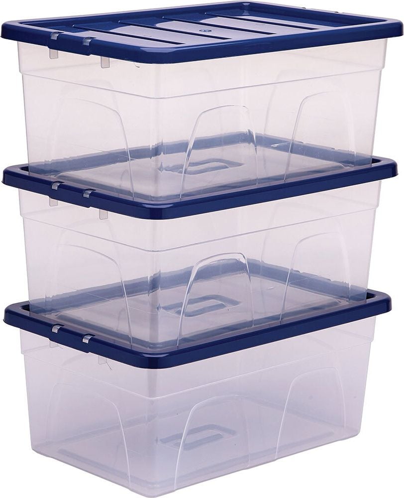 Aufbewahrungsboxen Bankers Box Plastic Storage 100135772, 38 Liter, 100% BPA-freiem Polypropylen, mit
Deckel, transparent
