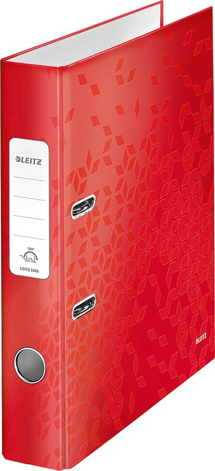 Ordner A4 Leitz WOW 1006, 52mm, laminierte Pappe, A4, 5,2cm Rücken, laminiertes Papier,
WOW-Farben, rot