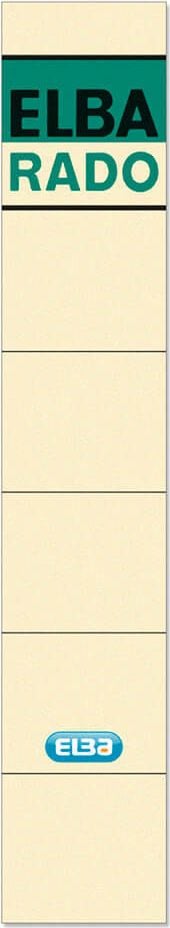 Rückenschilder Elba 04614, schmal/kurz, selbstklebend, Pack 10 Stück, chamois