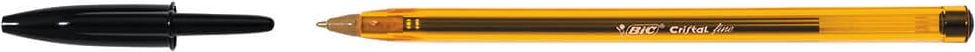 Kugelschreiber BIC Cristal Original fine 872731, Einweg, 0,3mm, Kappe mit Clip in Schreibfarbe
schwarz, Pack 50 Stück, schwarz