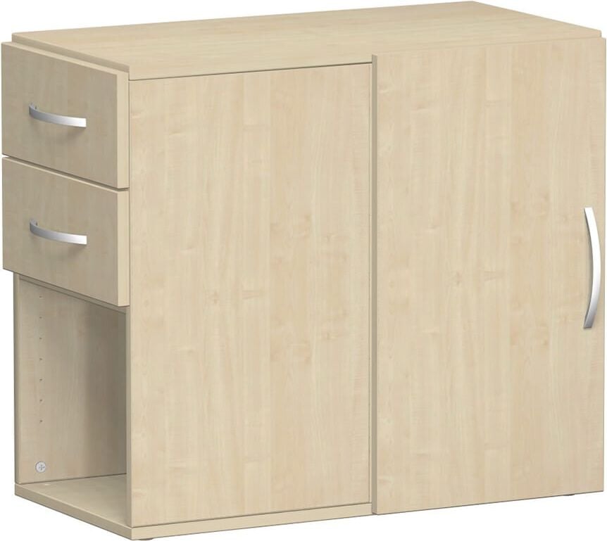 Anstellschrank Geramöbel Flex S-381300, 42x72x82cm (BxHxT), 2 Schubladen, 1
Fachboden, 2 Ordnerhöhen, Stellfüße, ahorn
