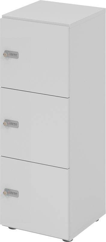 Schließfachschrank Hammerbacher V234L3 ZS, 40 x 42 x 110 cm (BxTxH), 3 Ordnerhöhen, 3 Türen, mit Zahlenschloss, 3 Fächer, grau