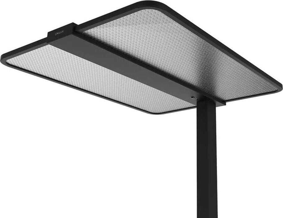 LED-Stehleuchte Unilux Atlas 400202686, 80 W, LED, 10800lm, direktes/indirektes Licht, dimmbar, Standfuß, 195cm Höhe, schwarz, schwarz