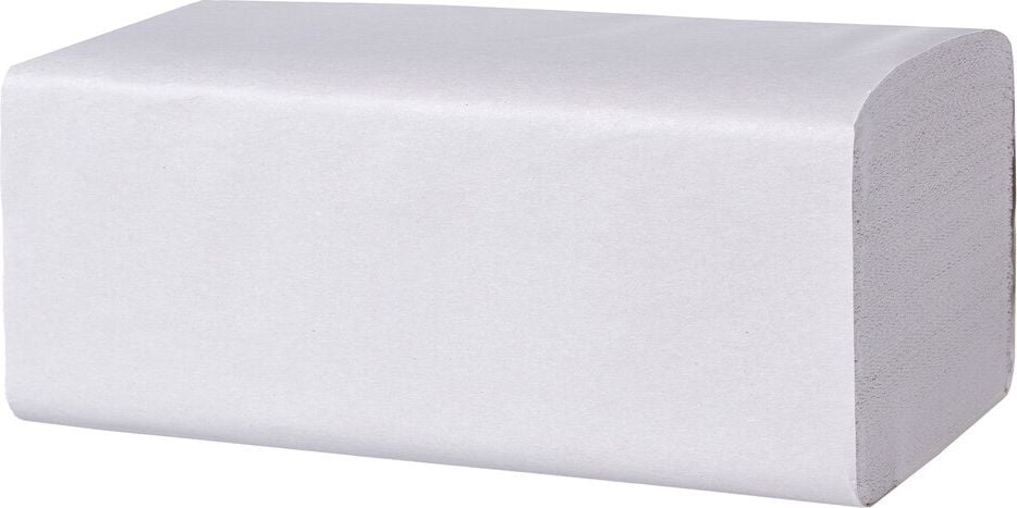 Papierhandtücher Huchtemeier Papier V2-3200-RC65, V-Falzung, 100% Recycling, weiß, 2-lagig, Standardprägung, Pack 3.200 Stück