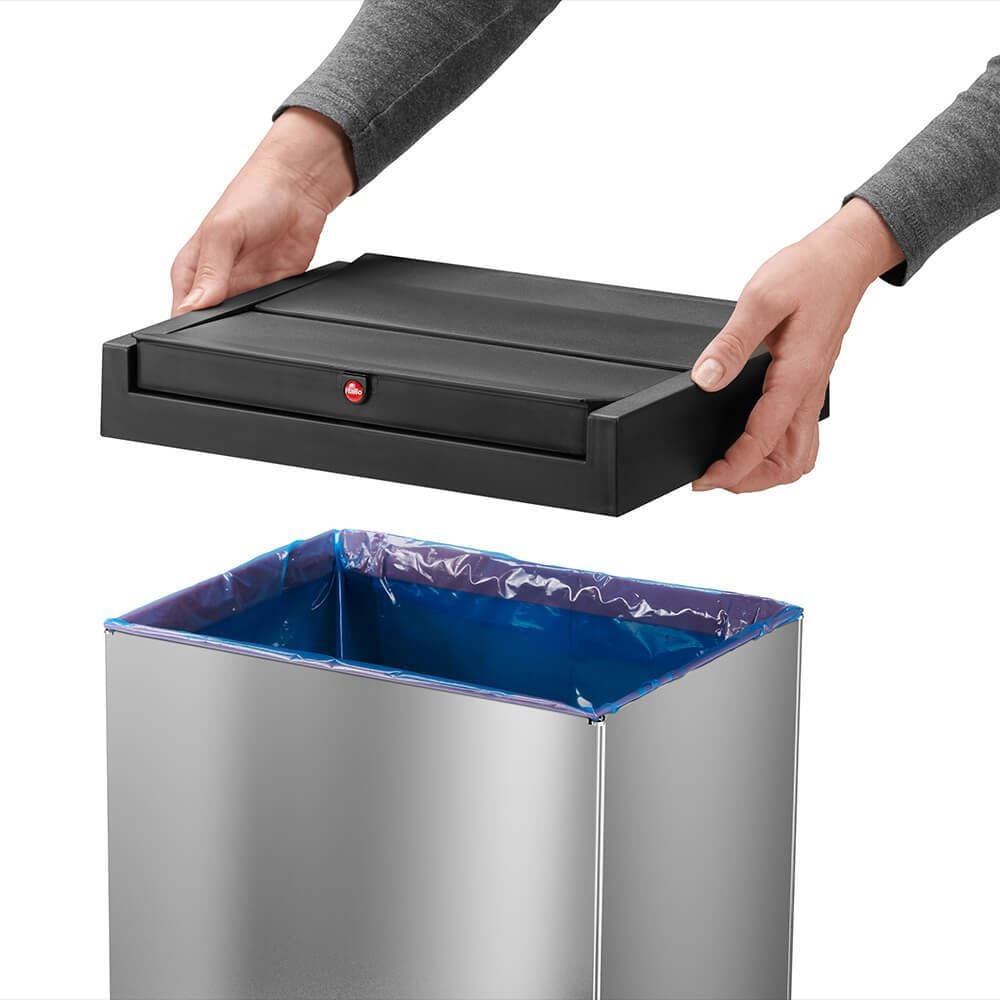 Abfallsammler Hailo Big-Box Swing XL 8602110, 52 Liter, Edelstahl/schwarz