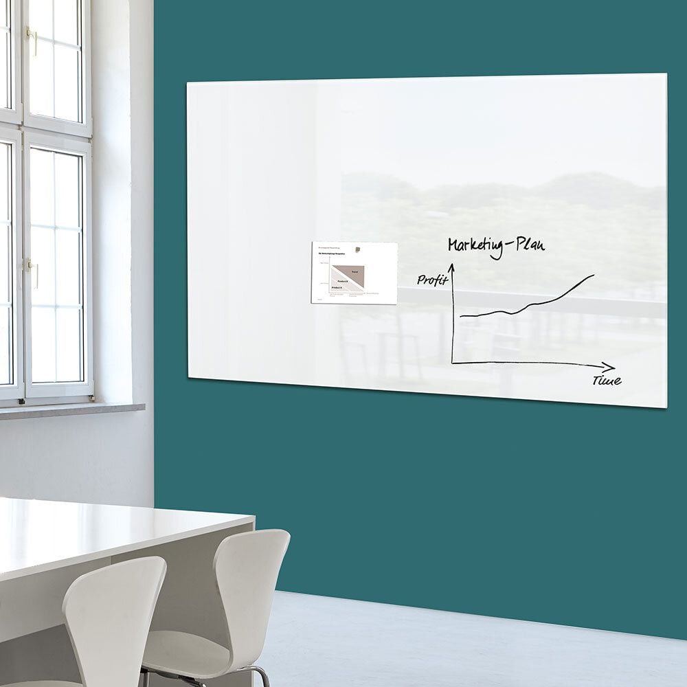Glasboard Sigel artverum GL220/GL221, 100x150cm, magnetische Glasoberfläche,
Wandaufhängung im Hoch- oder Querformat,
inkl. 2 Magnete, weiß