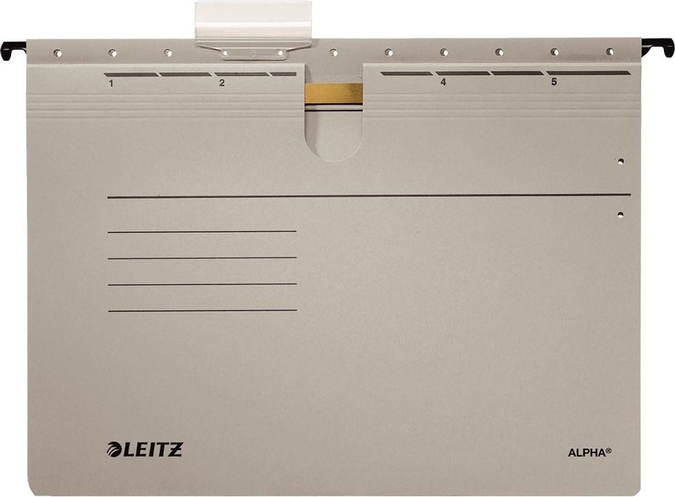 Hängehefter Leitz 1984, kaufm. Heftung, ohne Tasche, Pendareckarton
275 g/m², grau