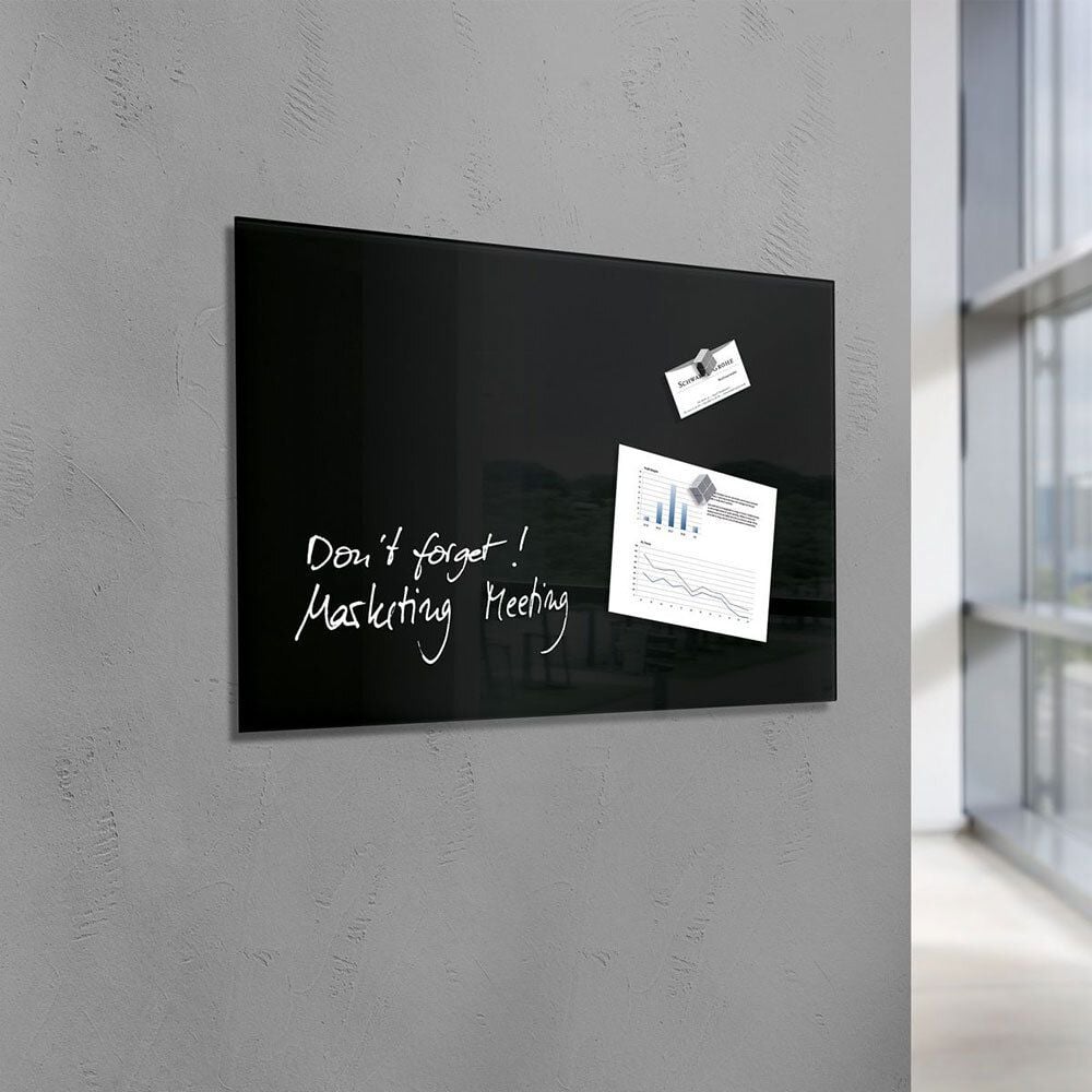 Glasboard Sigel artverum GL130/GL131, 48x78cm, magnetisch, Wandaufhängung im Hoch-
oder Querformat, inkl. 2 Magnetwürfel, schwarz