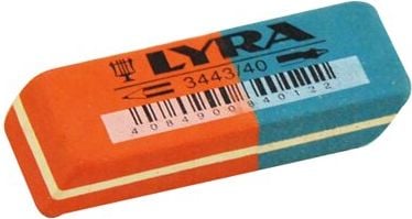 Radierer WB Combi 792600, 58x19x8mm, rot/blau, 2/3 weich, 1/3 hart