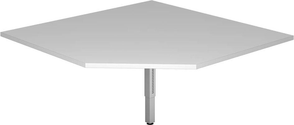 Trapezplatte Hammerbacher RT12, 120x120 (BxT), 65-85cm Höhe, Fünfeck,
Stützfuß silber, grau