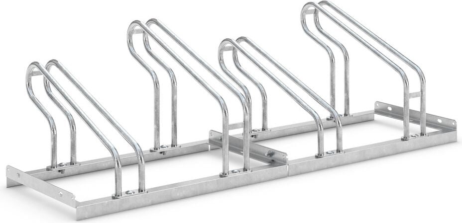 Fahrradständer WSM Bügelparker 2054, verzinkt, selbststehend, 140cm lang, für 4
Fahrräder, bis zu 55mm Reifenbreite,
Reihenverbindung möglich