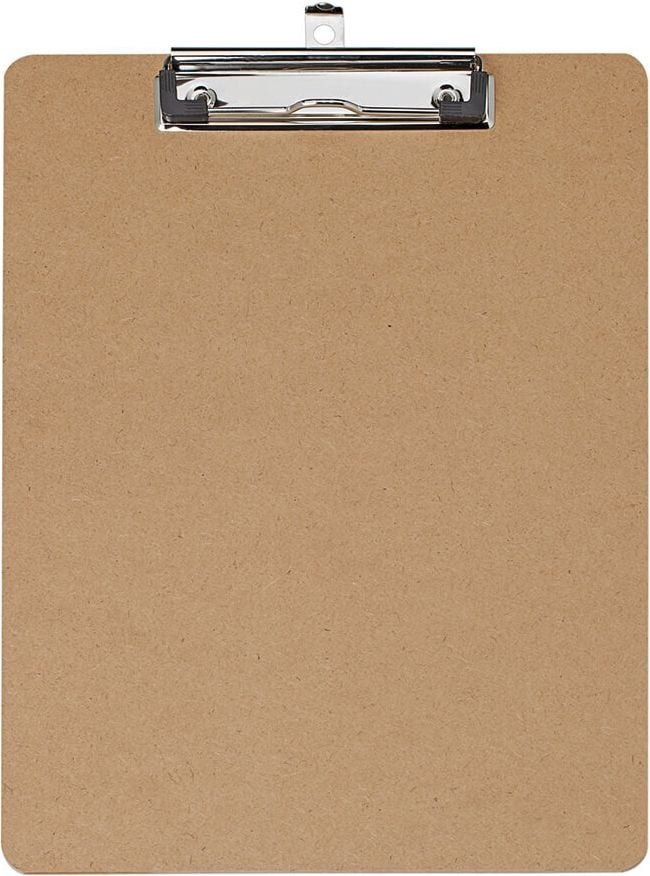 Klemmbretter Maul MAULbasic 2391870, A5, Hartfaser-Holz, Bügelklemme kurze Seite,
Aufhängeöse, braun, braun