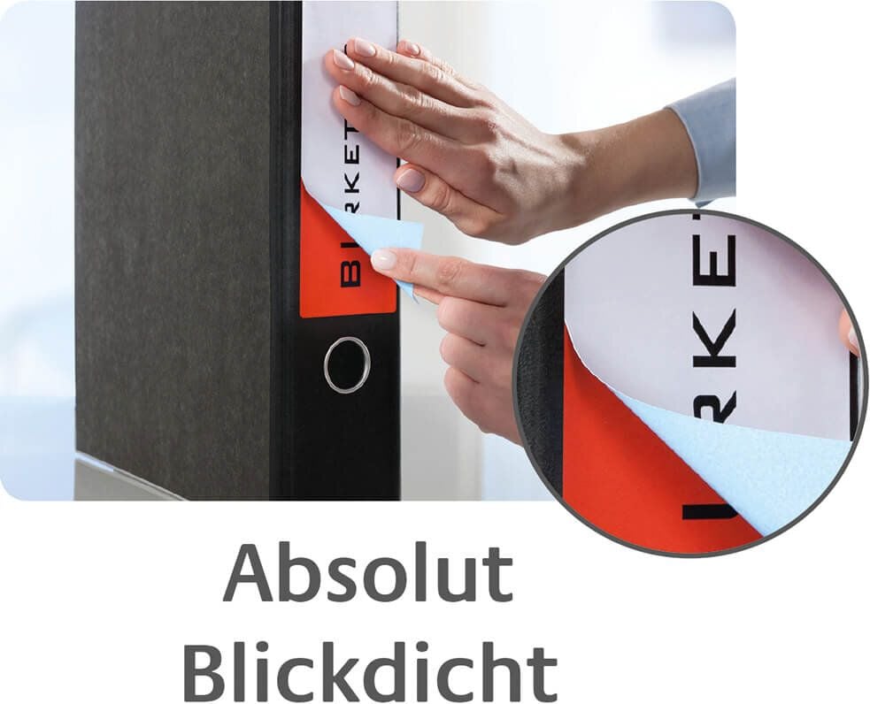 Hängeordner-Rückenschilder Zweckform L4756-25 ultragrip, schmal/lang, 297x34mm, auf A4, weiß, Pack 25
Blatt/125 Stück