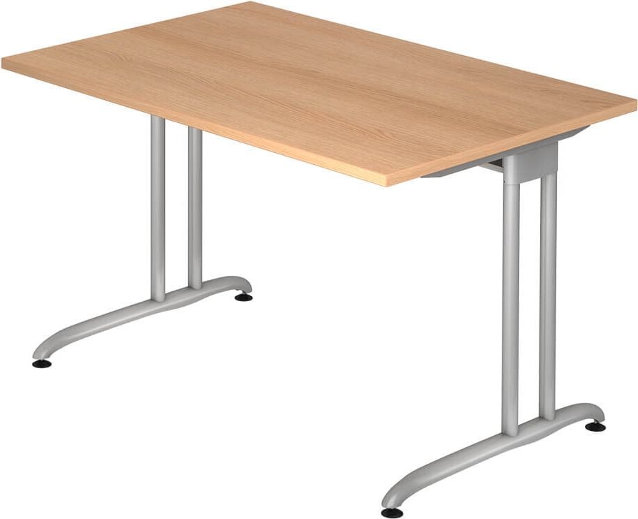 Schreibtisch Hammerbacher HS12, 120x80cm (BxT), 68,5-81cm Höhe,rechteckig,
4-Fuß, eiche