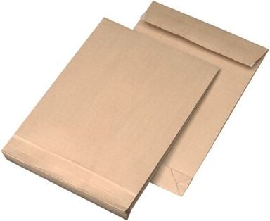 Faltentaschen Ormy B4, 250x353x38mm Falte, Haftklebung, braun, Pack
100 Stück