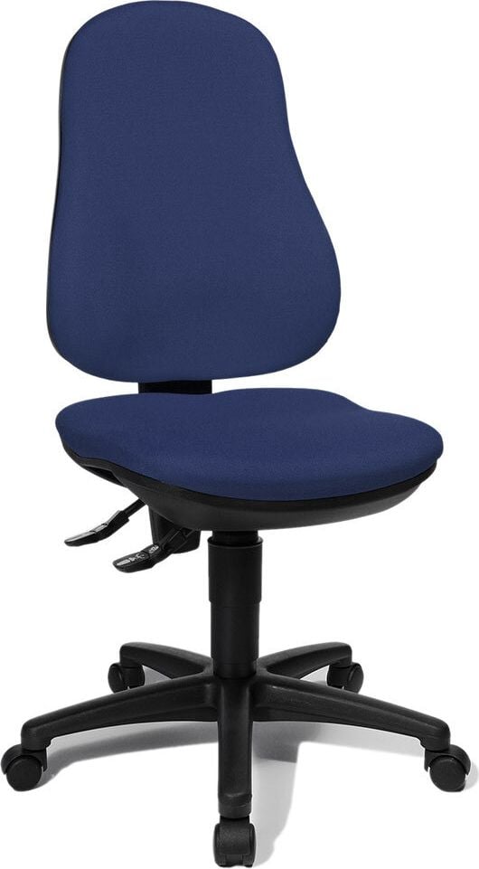 Bürodrehstuhl TOPSTAR Point 70 8170G, ohne Armlehnen, harte Rollen für weiche Böden, blau