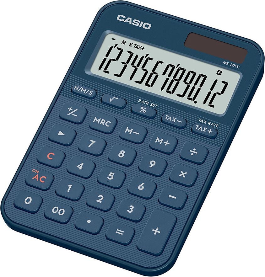 Tischrechner Casio MS-20YC, 12-stelliges LC-Display, Solar- und
Batteriebetrieb, schwarz