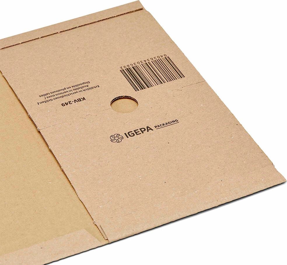 Universalverpackungen KBV-249, A5+, Innenmaß: 249x165x60mm (LxBxH), variable
Höhe, B-Welle, braun, Pack 20 Stück