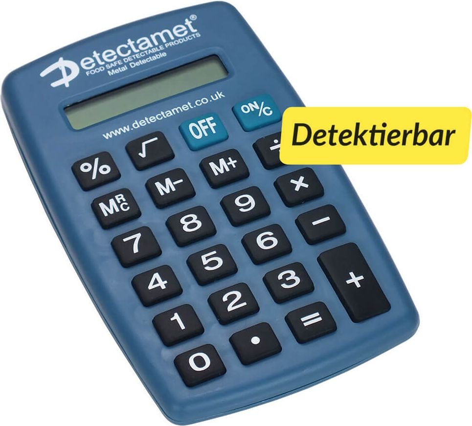 Taschenrechner Detectamet, detektierbar, blau, Solar- und
Batteriebetrieb