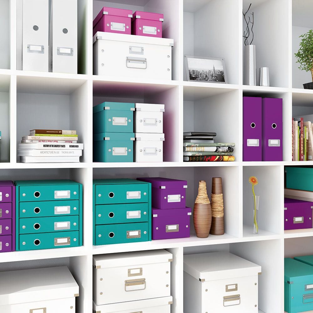 Schubladenbox Leitz Click & Store WOW Schubladenset 6048, für A4, 3 geschlossene Schubladen, blau