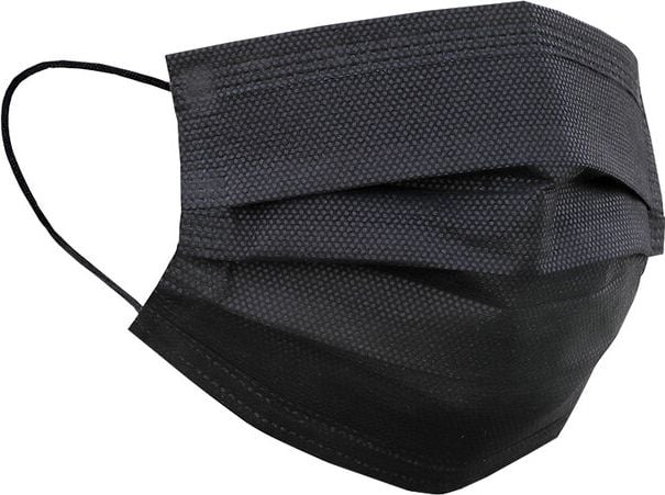 Medizinischer Mundschutz OP-Maske Typ II - SOFORT LIEFERBAR, medizinische Einwegmaske nach EN 14683:2019
Type IIR , 3-schichtig, Pack 50 Stück,
schwarz