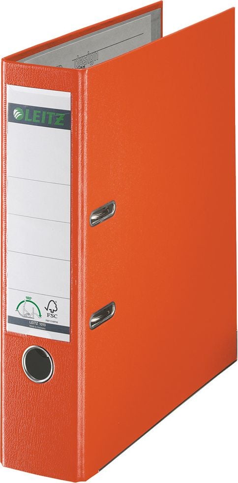 Ordner A4 Leitz 1010, 80mm, PP, A4, 8cm Rücken, PP-Folie, orange