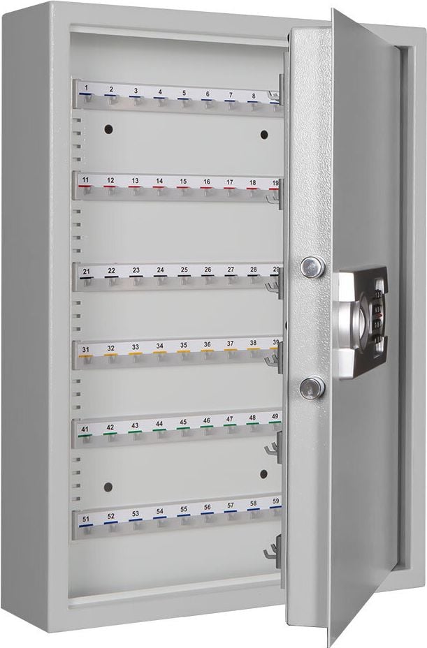 Schlüsselschrank Format SLE 120 001352-00000, für 120 Schlüssel, Elektronikschloss, Stahlblech, hellgrau, hellgrau